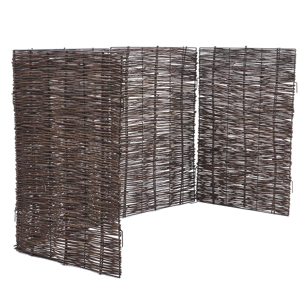 【Breeins】Garden Sanctuary Trash Can Fence Wicker Privacy Fence Outdoor Courtyard Multi Use Decoration