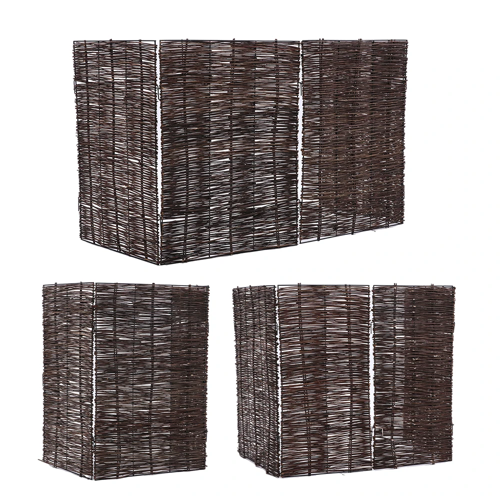 【Breeins】Garden Sanctuary Trash Can Fence Wicker Privacy Fence Outdoor Courtyard Multi Use Decoration