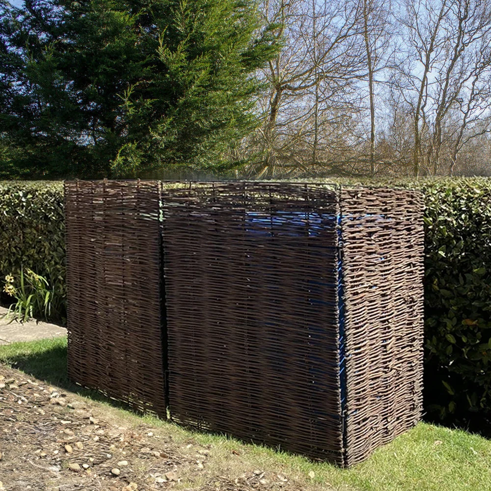 【Breeins】Garden Sanctuary Trash Can Fence Wicker Privacy Fence Outdoor Courtyard Multi Use Decoration