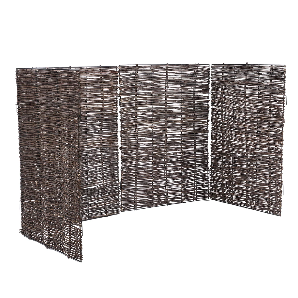 【Breeins】Garden Sanctuary Trash Can Fence Wicker Privacy Fence Outdoor Courtyard Multi Use Decoration