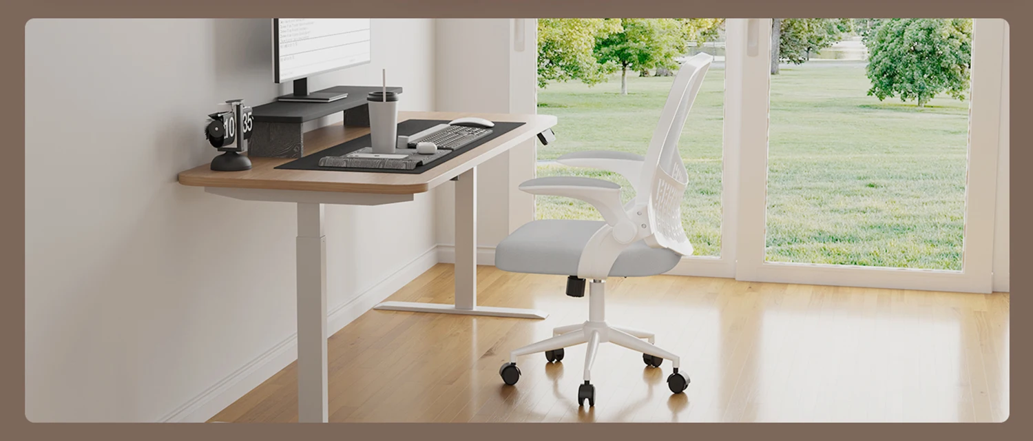 Office Chair Ergonomic Desk Chair 90° Flip-up Armrest Lumbar Support Height Adjustable Computer Chair for Home Office
