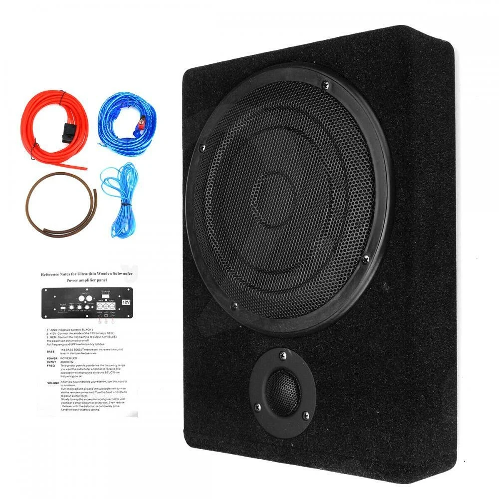 1 Set New Quality 8'' 800W Car Stereo Audio Universal Ultra Thin Under Seat Subwoofer Amplifier Bass Box Durable For Car