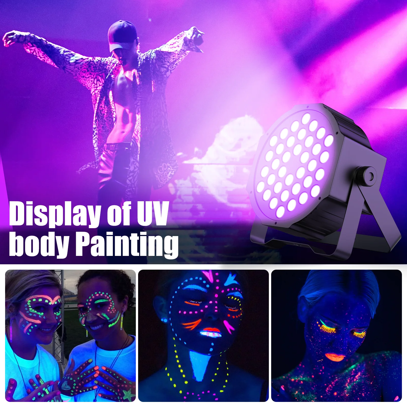 LeLeght 108W Par Spotlight 36 LED Light RGB DMX512 With Remote Control For Disco Stage DJ Party Show Bar Halloween Christma