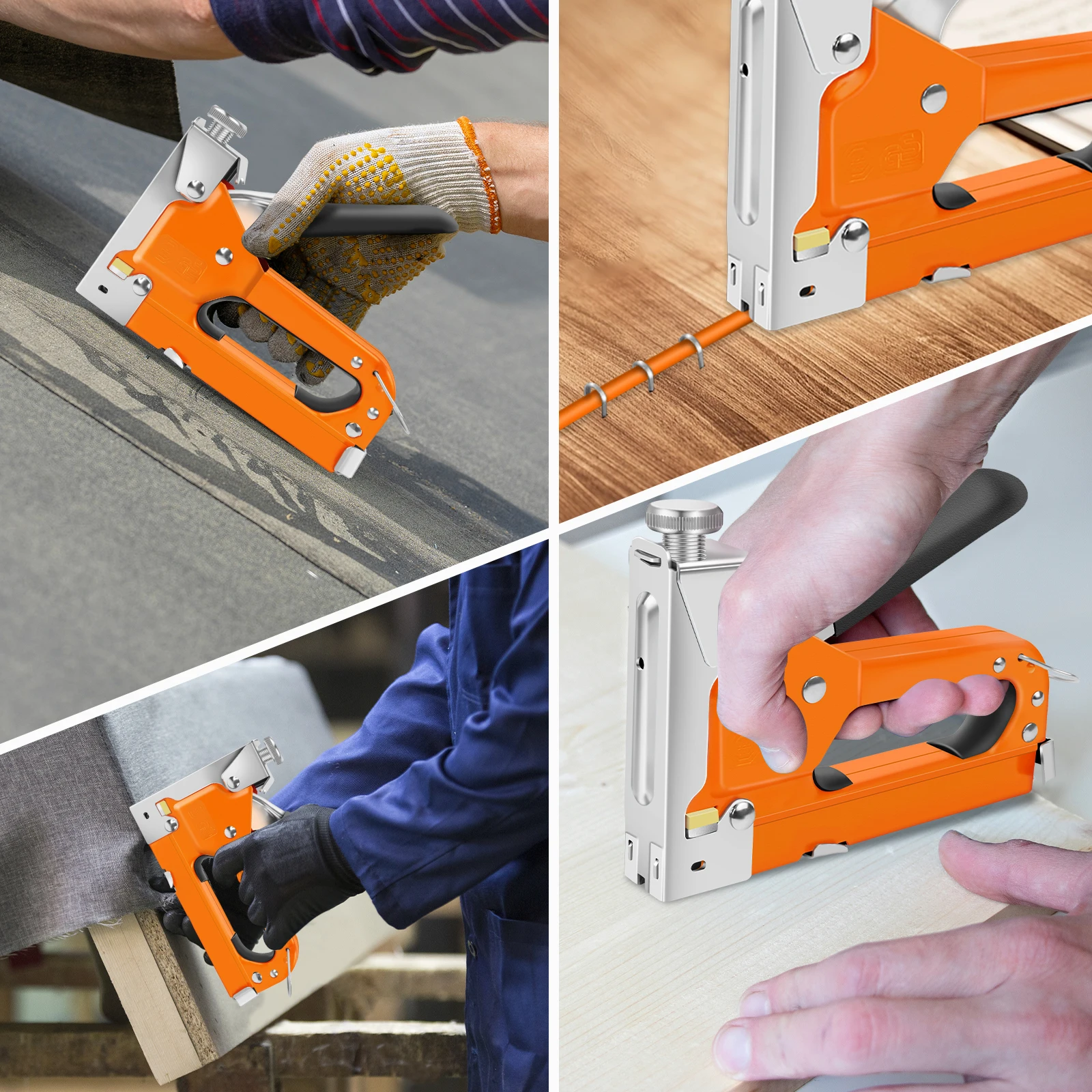Heavy Duty Staple Gun, 3 in 1 Upholstery Staple Nail Steel Gun with 3000 Staples, Stapler Gun for Wood, Crafts, Carpentry