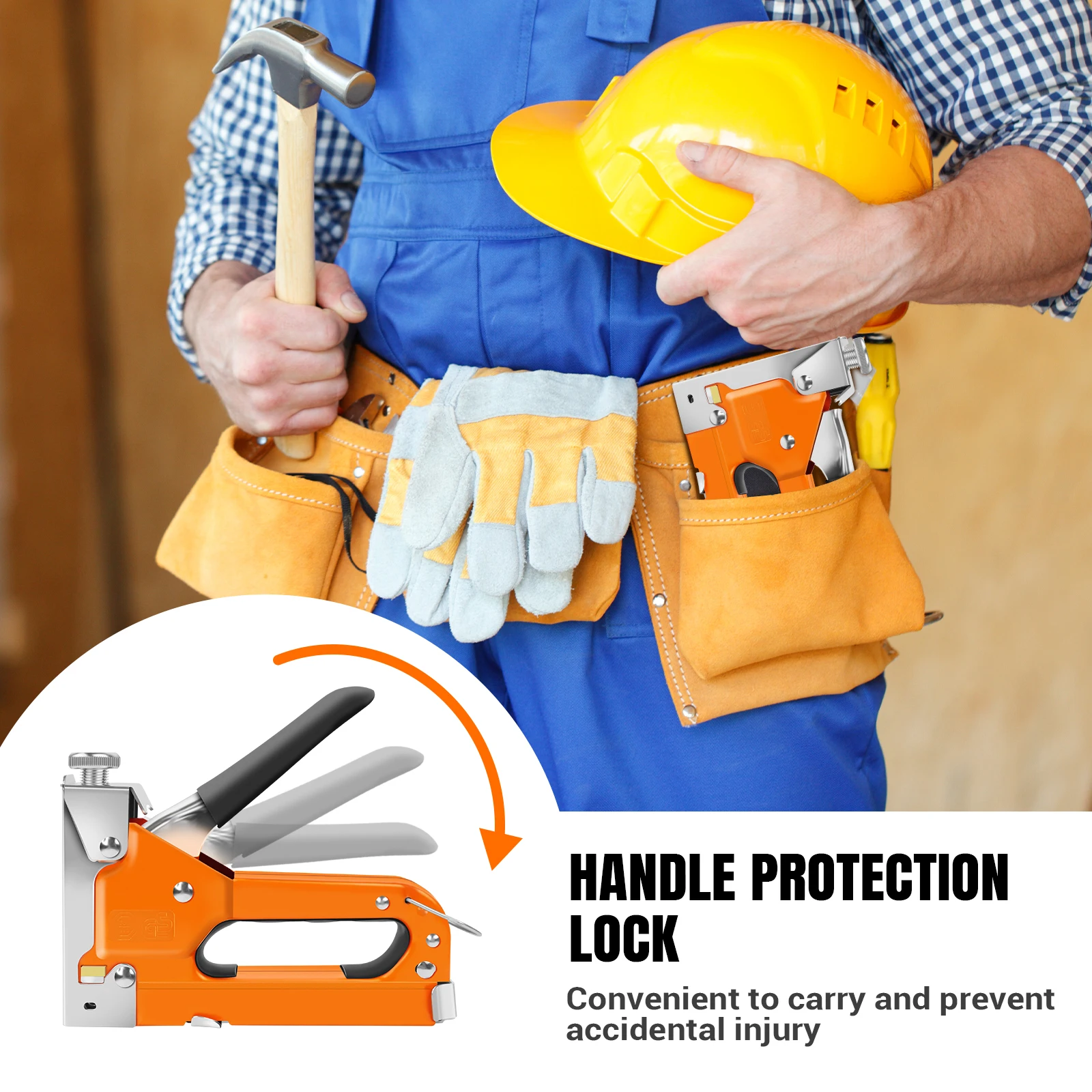 Heavy Duty Staple Gun, 3 in 1 Upholstery Staple Nail Steel Gun with 3000 Staples, Stapler Gun for Wood, Crafts, Carpentry