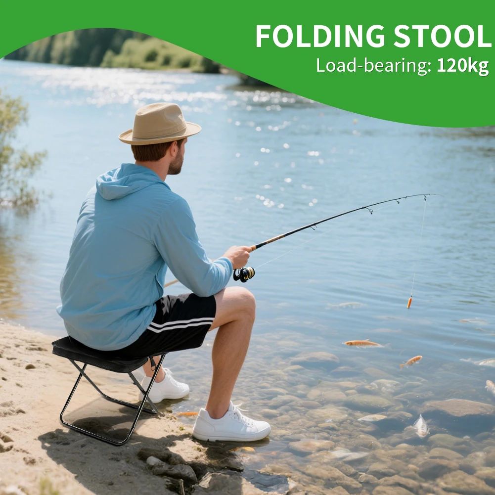 Camping Stool,Folding Stools for Adults, Lightweight Mini Collapsible Stool for Hiking, Fishing and Picnic, Hold Up to 120kg