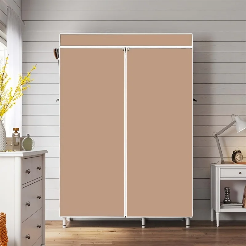 Portable Canvas Clothes Organiser Large Capacity Cloth Wardrobe Closet Organiser Hanging and Storage GridRoom Bedroom Organize