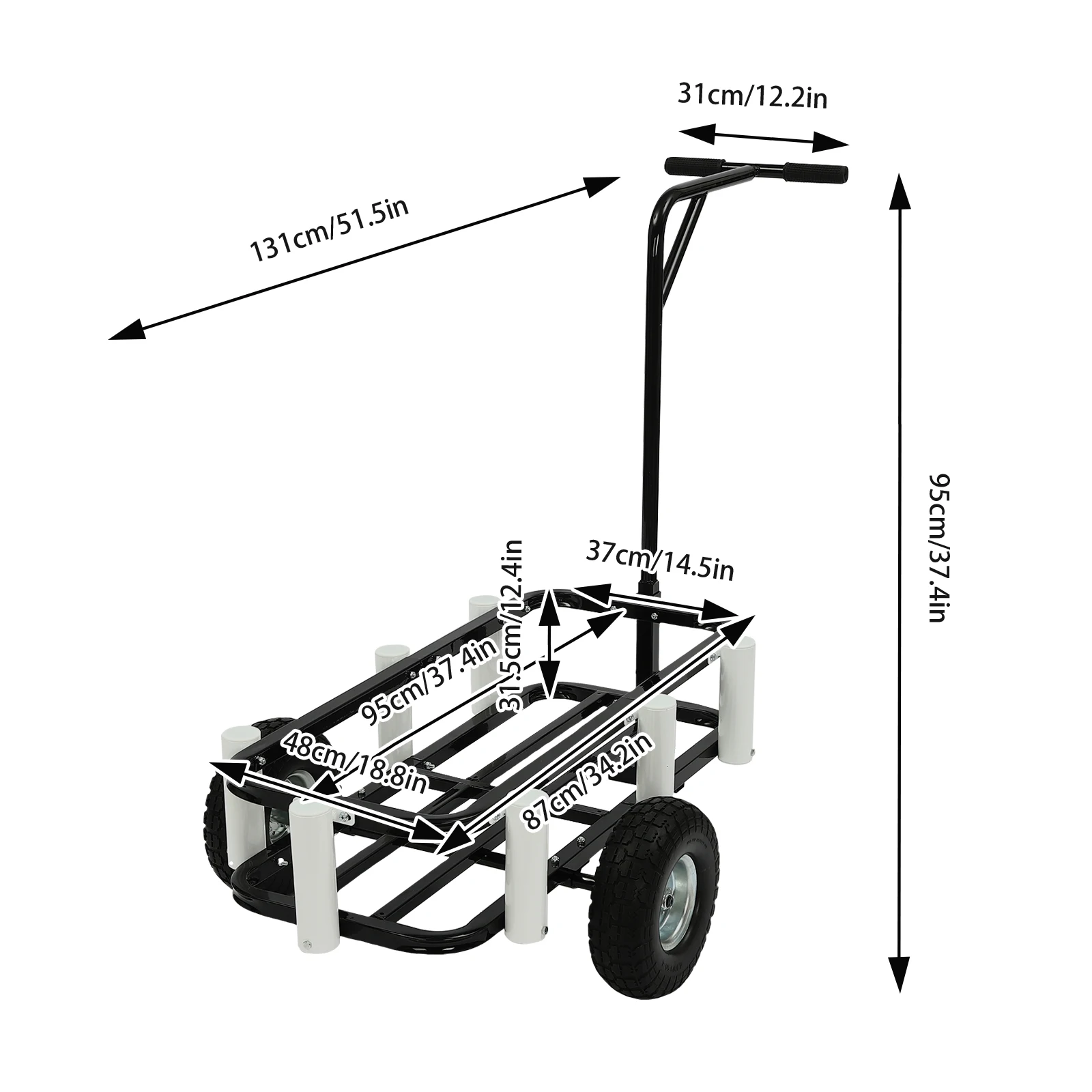 Outdoor Heavy Duty Fishing/Beach Cart Trolley Portable Garden Camping Cart for Fishing Load 198Lbs