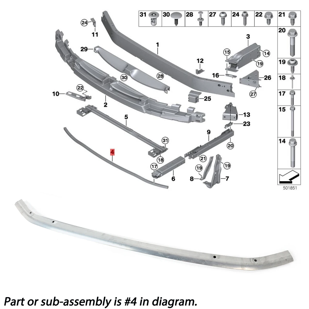 Magickit For MINI COOPER F55 F56 F57 2014 2015 2016 2017 2018 2019 2020 2021 Front Bumper Lower Carrier Mount 51117301578
