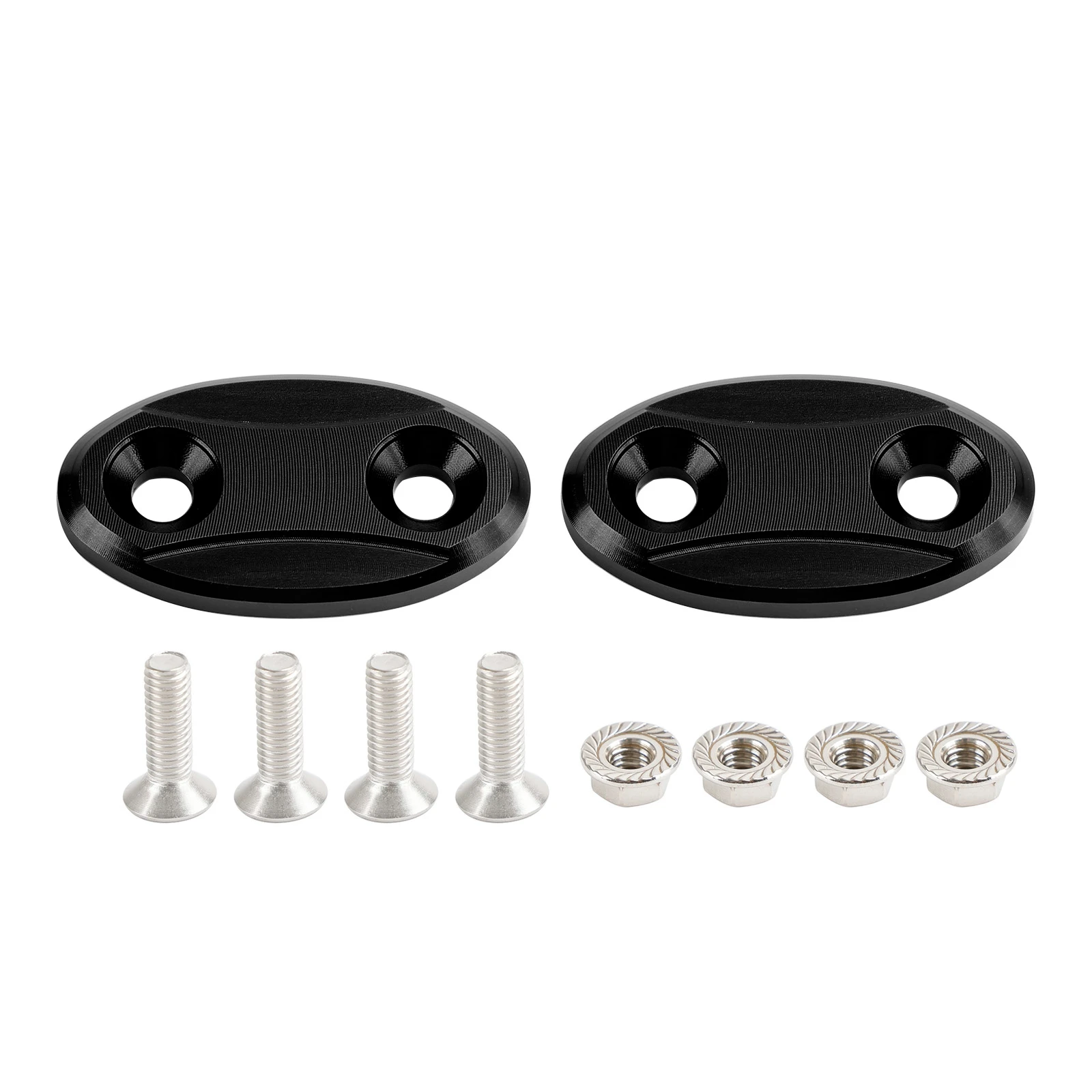 Artudatech Black mirror delete blanking block off plates fits Kawasaki ZX-6R ZX6R 2003-2004