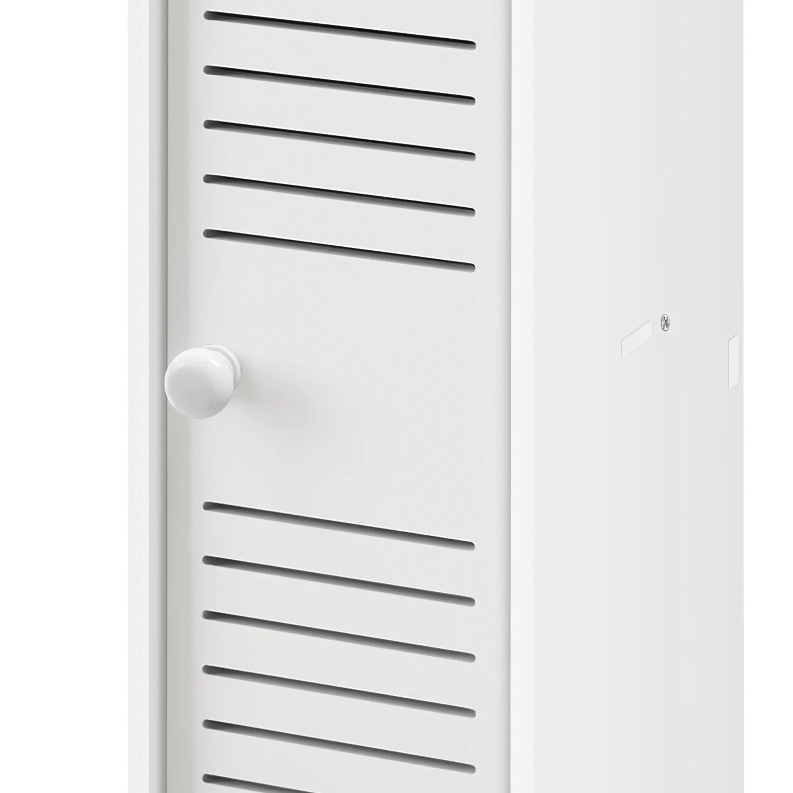 Bathroom Cabinet Unit with Door and Toilet Paper Holder, PVC Material, Slim, Floor Standing, Easy to Assemble, 80x15x17cm