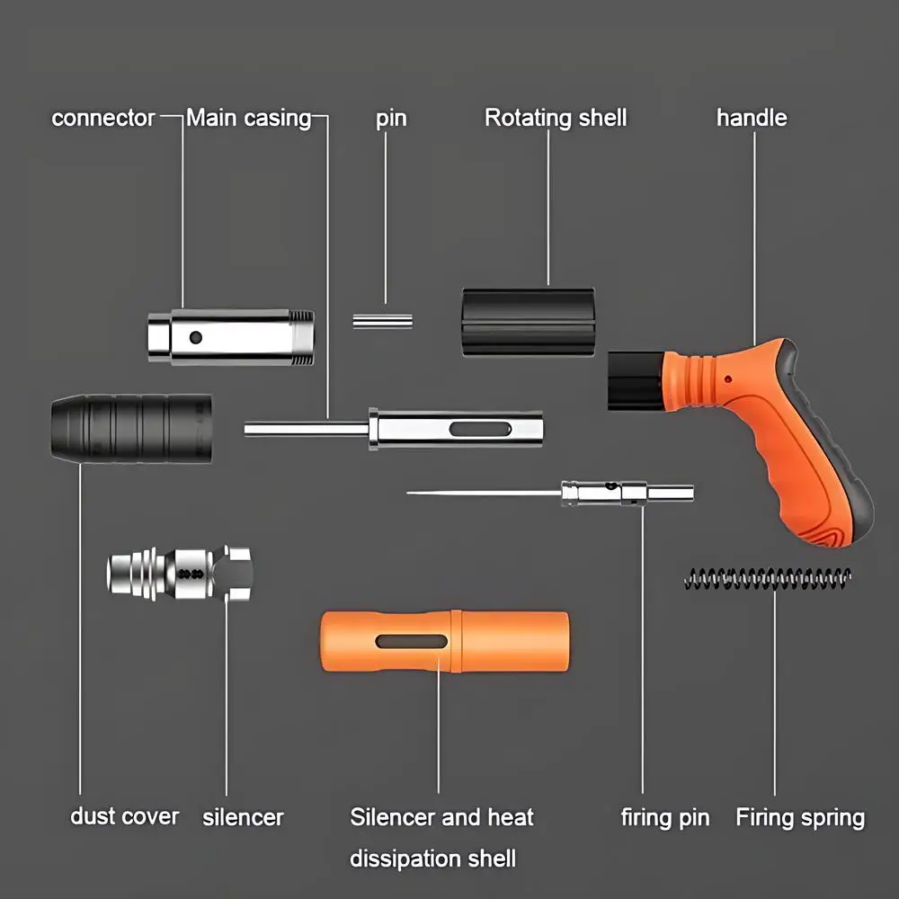 Mini Nailer Tool Set 4 Gears Power Gun Woodworking Integrated Air Nailer Manual Steel Nail Nailer