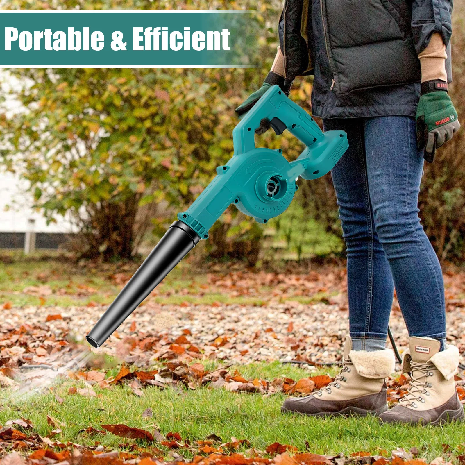 2 Batteries Reaplace For Makita 18V Cordless Air Leaf Blower Electric Garden Snow Dust Corner Cleaner 2 in 1 Electric &Vacuum