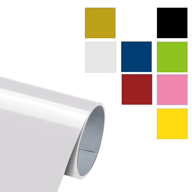 PU Heat Transfer Vinyl Roll 12"x6ft Heat Press Vinyl for DIY Clothing T-Shirts Fabric Bag White