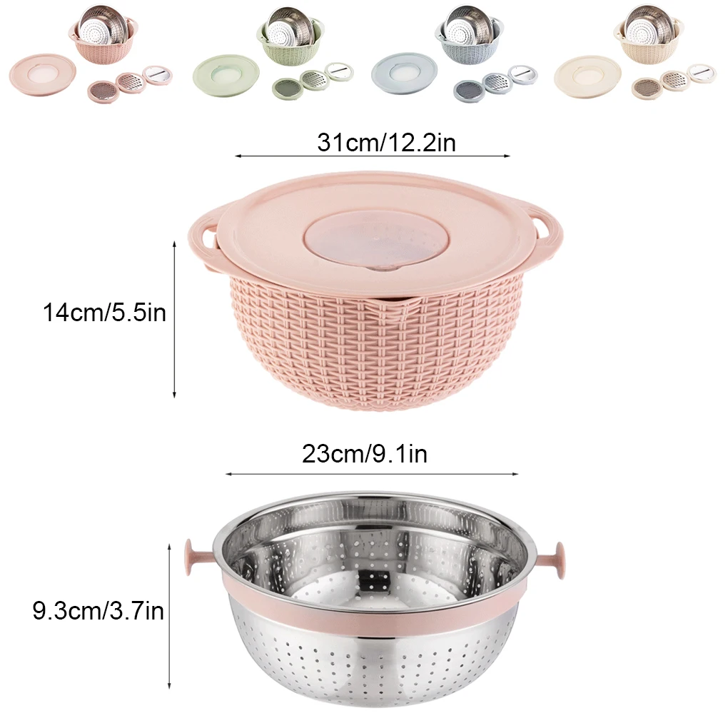 Easy To Wash And Detachable Conveniently Designed Stainless Steel Colander Non-toxic Basket Colander pink
