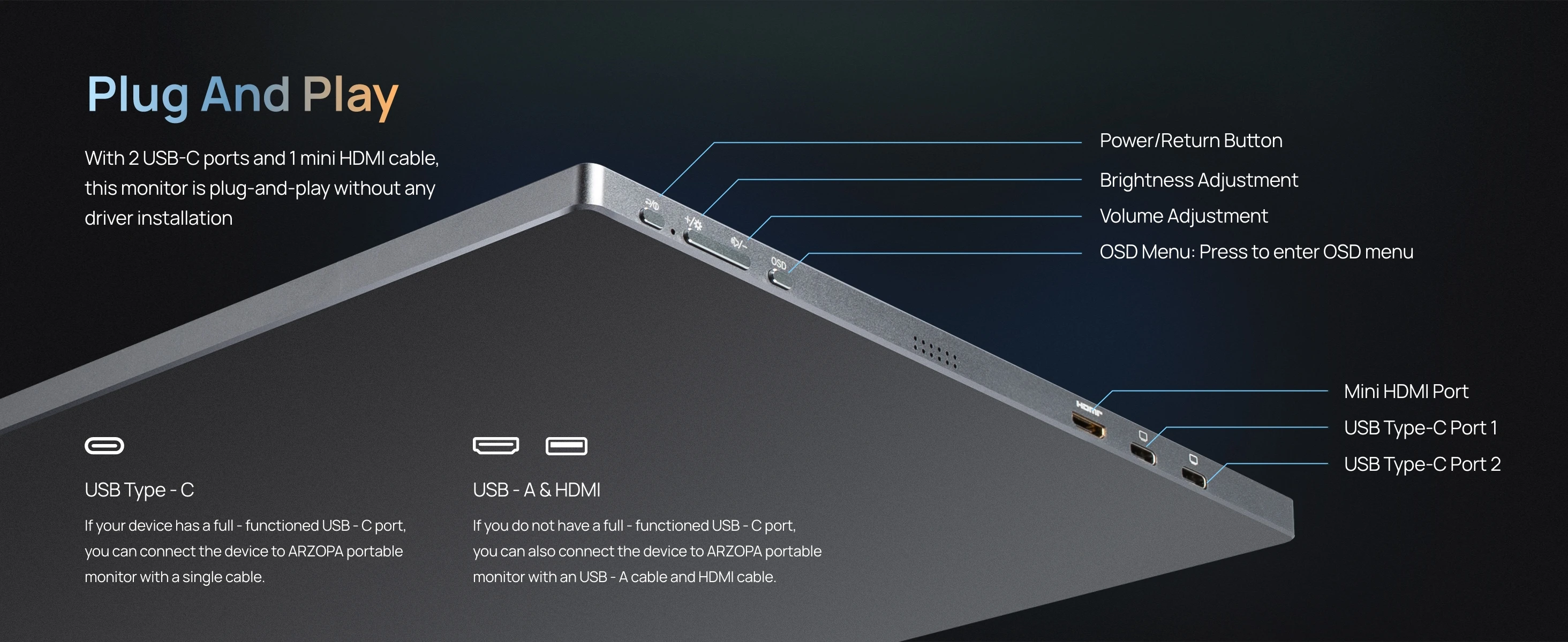 【Monitor+Bag】ARZOPA 16.1 inches Grey Portable Monitor,144 hz,100%s RGB,1080P FHD External Second Screen IPS Screen,Z1FC Grey