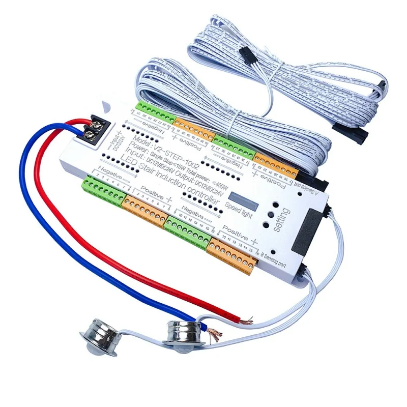 32 Channels Motion Sensor LED Stair Light Controller Kit DC 12V 24V Step PIR Automatic Controler for Stairway Staircase Lighting
