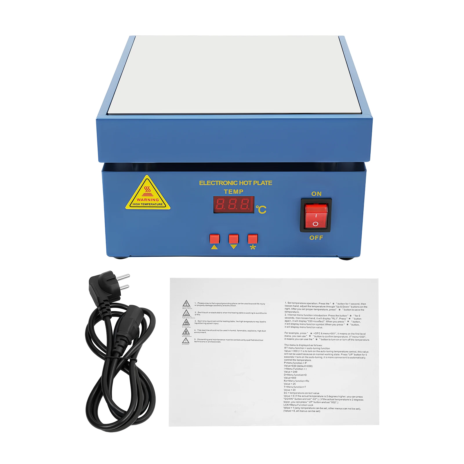 800W Electronic Soldering Hot Plate Preheat Soldering Station Welder Hot Plate LCD Display 20x20cm