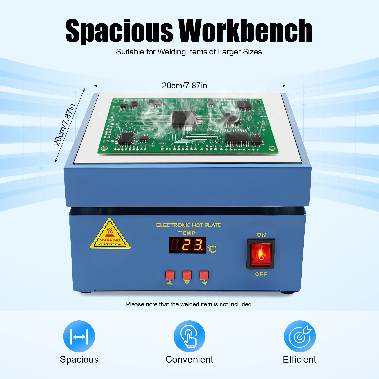 800W Electronic Soldering Hot Plate Preheat Soldering Station Welder Hot Plate LCD Display 20x20cm