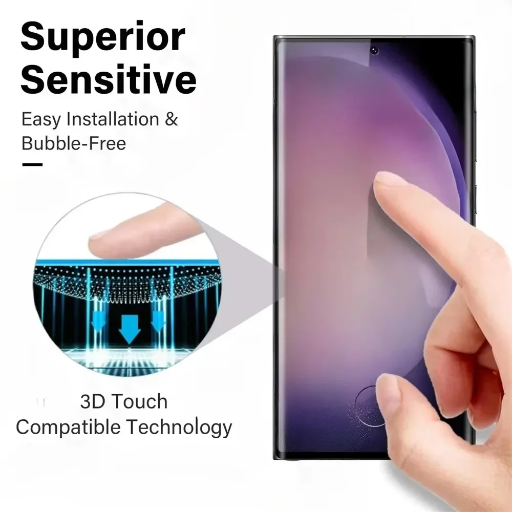 3PCS Full Cover Tempered Glass For Samsung Galaxy S25 S23 S24 S22 S21 Ultra Protective Glass For Samsung S10 S24 FE Note 20 10 9