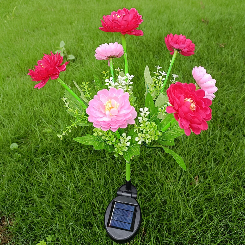 Snow Lotus Flower Outdoor Lights Convenient Size For Easy Installation Easy Care Lights Snow Lotus