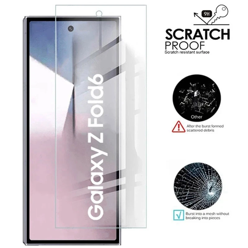 1-3PCS Tempered Glass For Samsung Galaxy Z Fold 6 5 4 3 9H Clear Front Outer Screen Protector Z Fold 5 Z Fold6 Protective Glass
