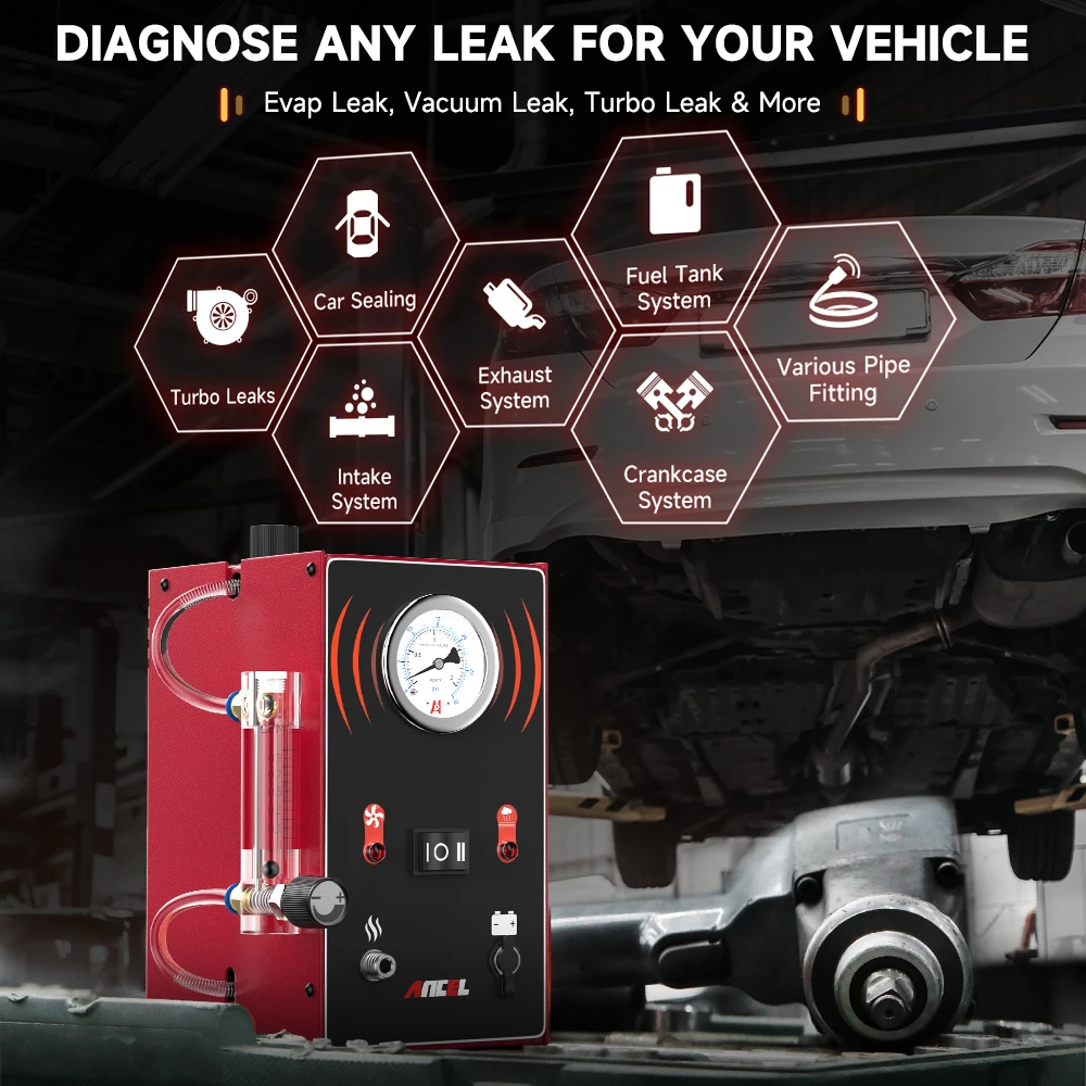 ANCEL S300 Smoke Generator for Cars 12V Car Smoke Leak Detector with Pump EVAP Pipe Leak Locator Smoke Generator Diagnostic Tool