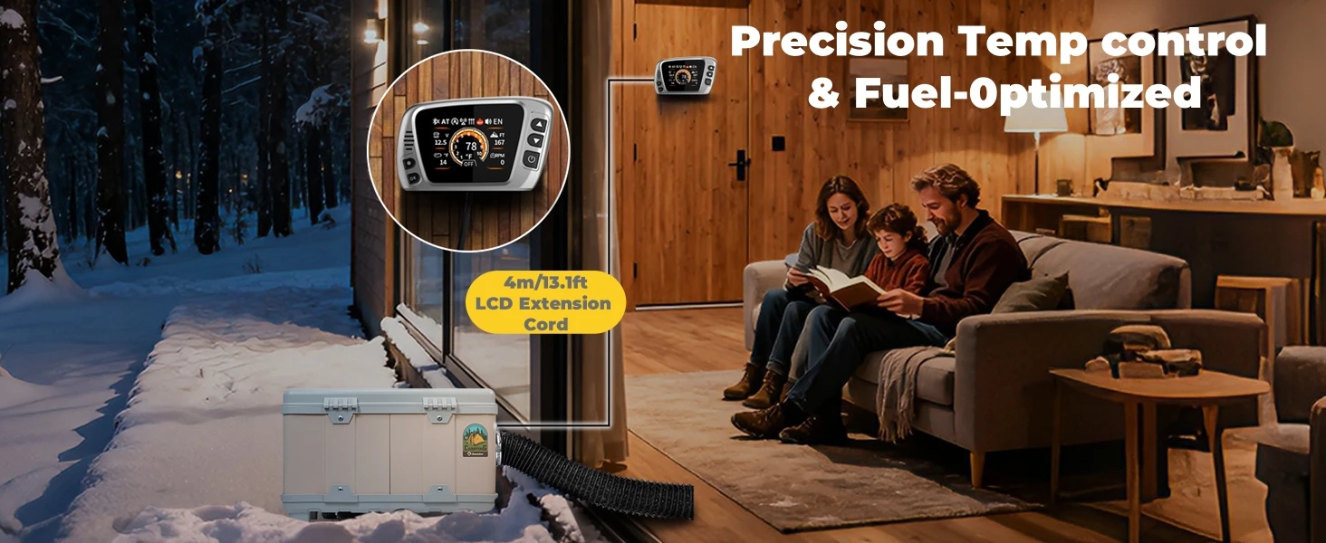 8KW 12V/110-240V Toolbox TB10 Diesel Air Heater LCD & Bluetooth With Altitude Mode Parking Heater For Cars RV Camper Tent