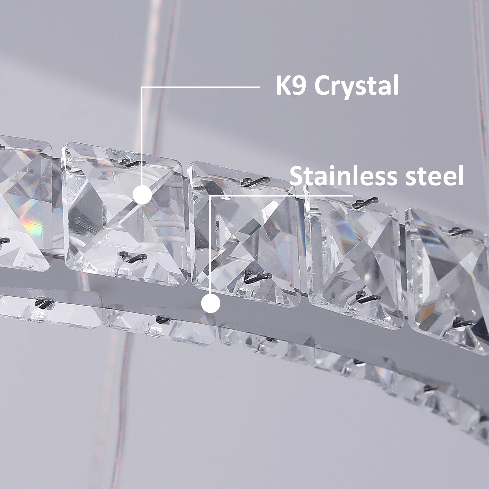 Crystal Ceiling Chandelier 3 Rings Hanging Chandelier In The Living Room Home Decoration Luxury Kitchen Light Led Lighting