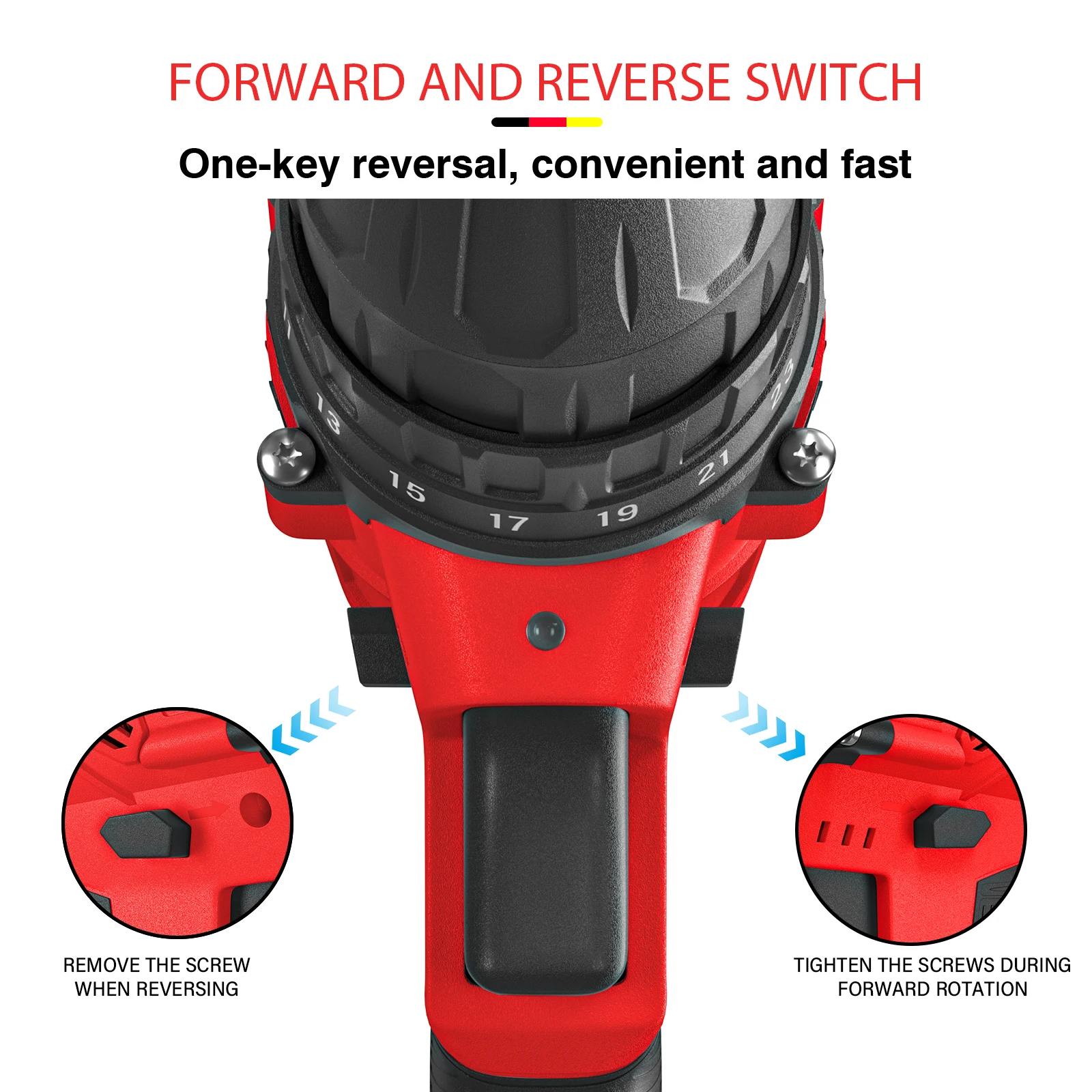 21V Cordless Drill Driver with LED Work Light 29pc Electric Screwdriver Set Lithium-Ion Battery And Charger Included