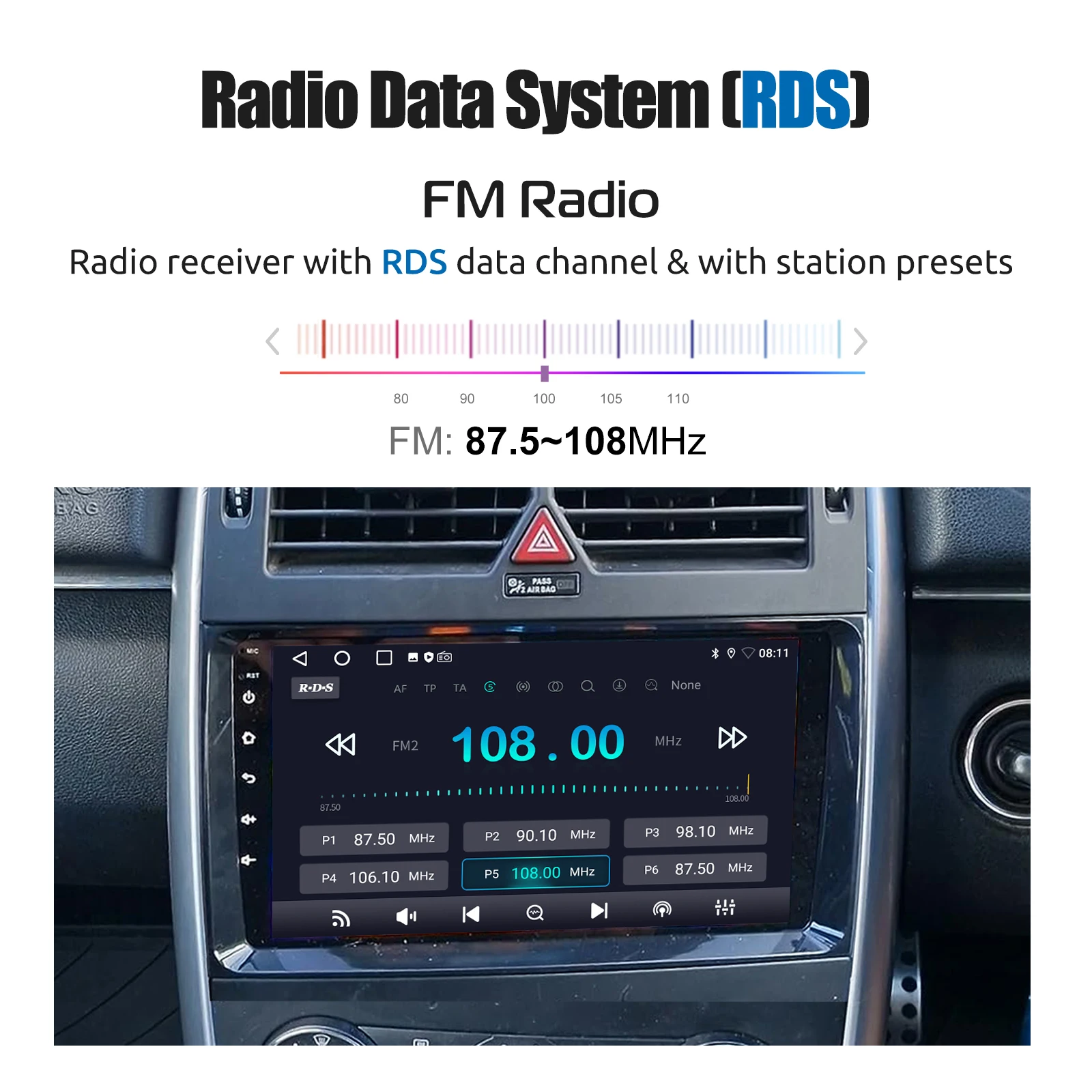 9''car stereo radio with 4+64GB for Benz B200 Vito W639 Sprinte Viano W169 Wireless CarPlay Android Auto GPS Bluetooth Wifi RDS