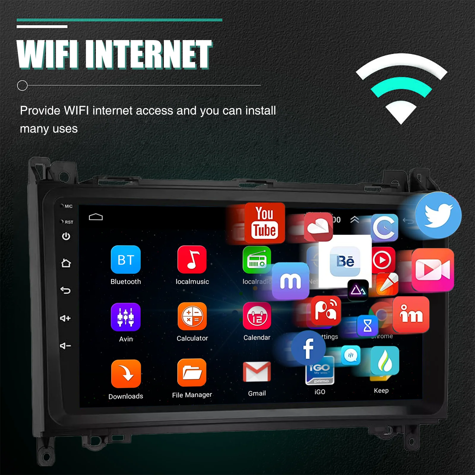 9''car stereo radio with 4+64GB for Benz B200 Vito W639 Sprinte Viano W169 Wireless CarPlay Android Auto GPS Bluetooth Wifi RDS
