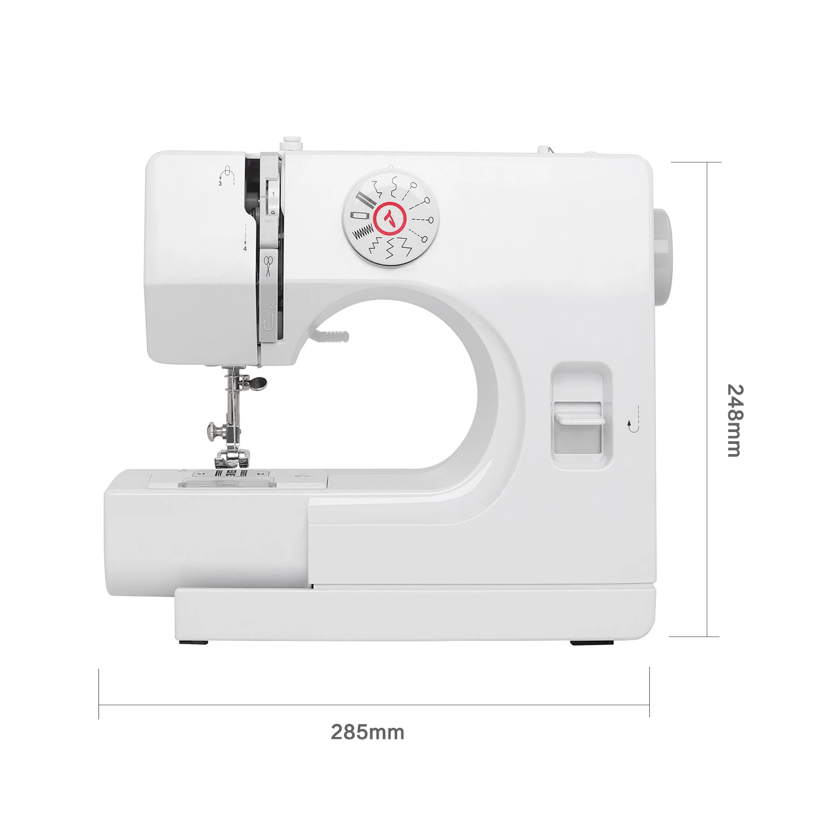 725 Household Mini Sewing Machine Electric 12 Stitches Sewing Machine with Foot Pedal Multifunctional Design UK Plug