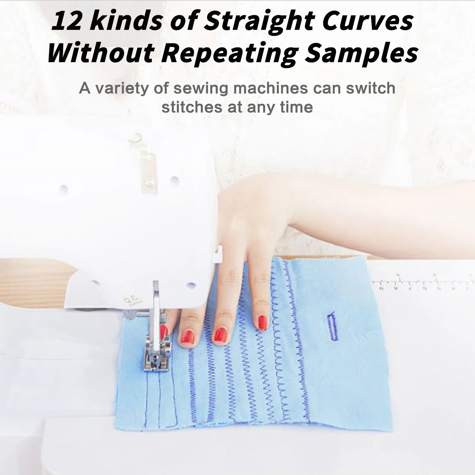 725 Household Mini Sewing Machine Electric 12 Stitches Sewing Machine with Foot Pedal Multifunctional Design UK Plug