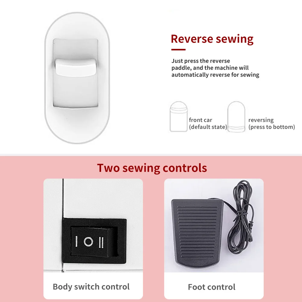 728 Household Mini Sewing Machine Electric 14 Stitches Sewing Machine with Extension Table Multifunctional Design UK