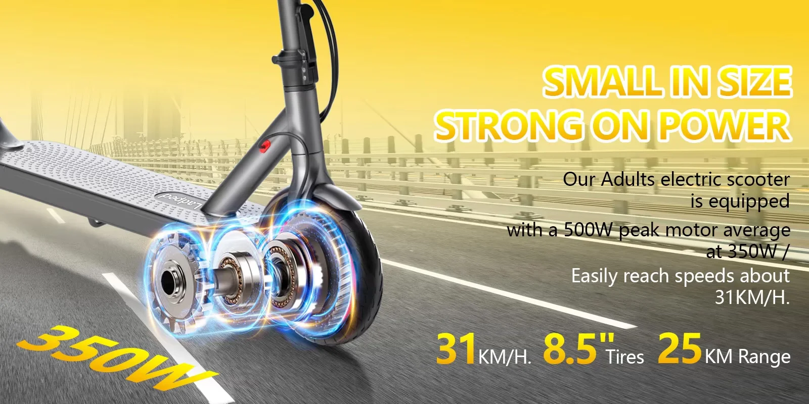 AOVOPRO Adult Electric Scooter 36V 7.8AH Battery 250W Powerful Motor Maximum Speed: 15.53mph Miles App Control Supported 8.5-inch