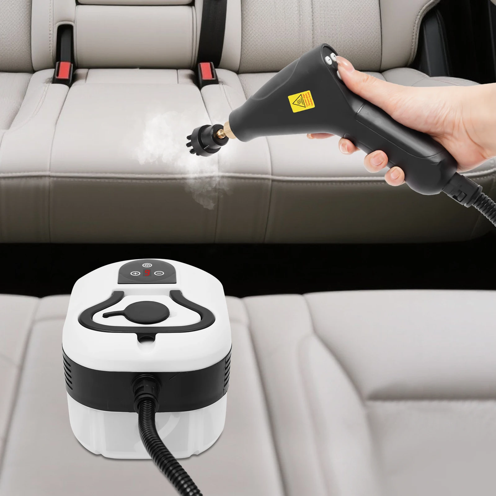 1500W 3Bar Steam Cleaner, 208°F High-Temperature Cleaning, 6-Settings Steam Control, 6.56ft Hose & Detachable Brushes