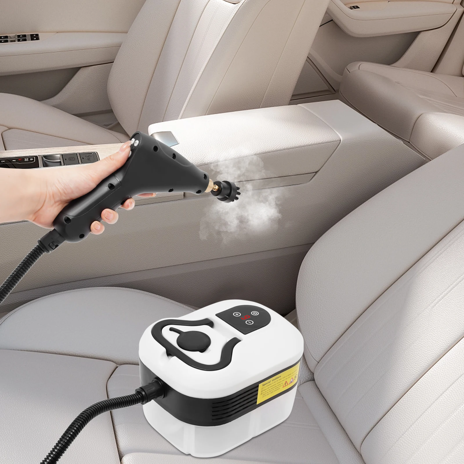 1500W 3Bar Steam Cleaner, 208°F High-Temperature Cleaning, 6-Settings Steam Control, 6.56ft Hose & Detachable Brushes
