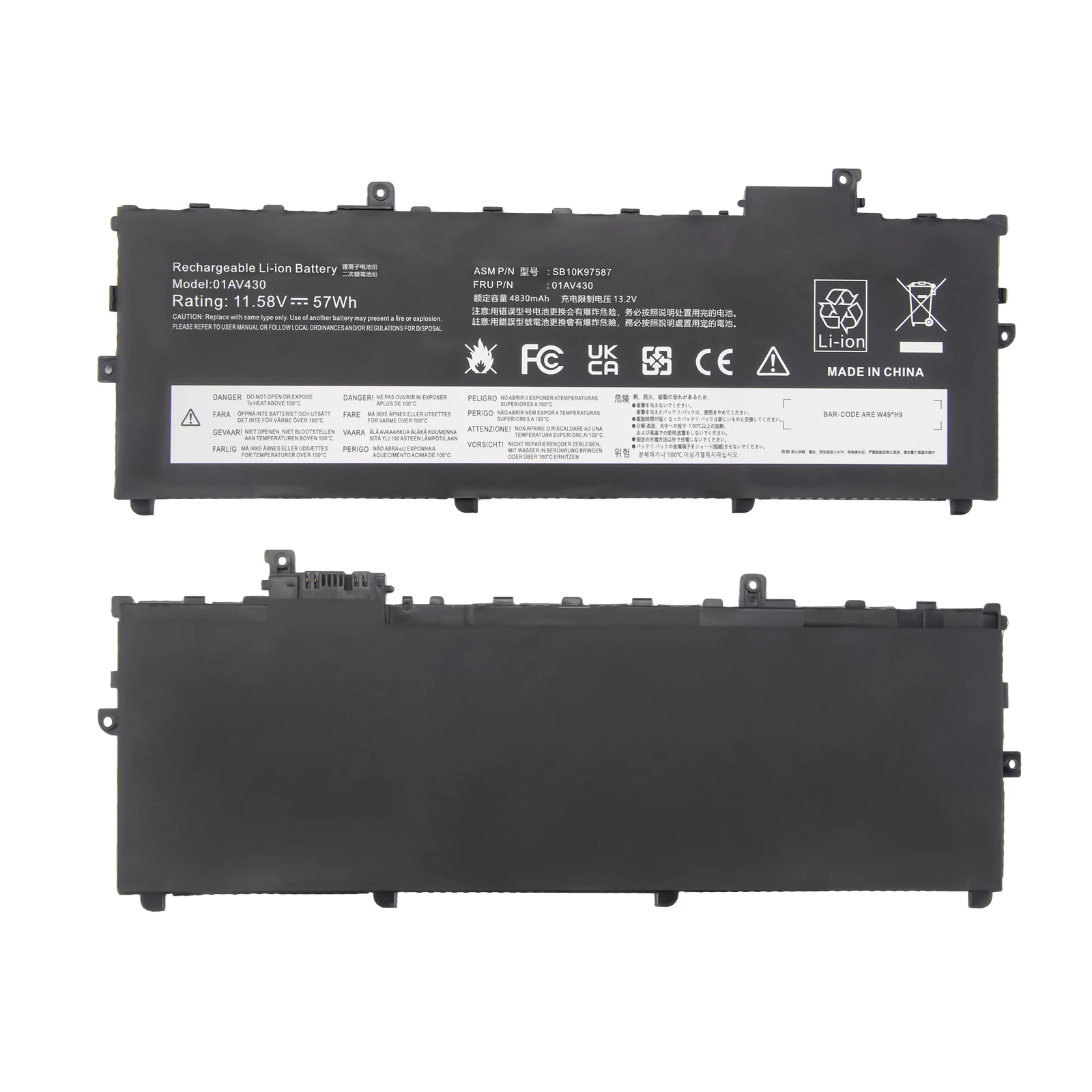 Laptop Battery 01AV430 Battery For Lenovo Thinkpad X1 Carbon 5th 2017 6th 2018 Series 01AV429 SB10K97586 01AV431 SB10K97587
