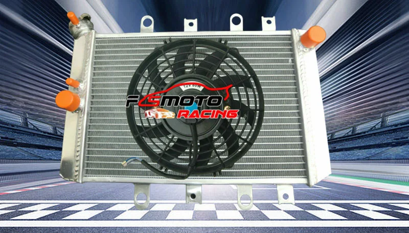 Aluminum Radiator + Fan For 2007-2011 2008 2009 2010 YAMAHA GRIZZLY YFM