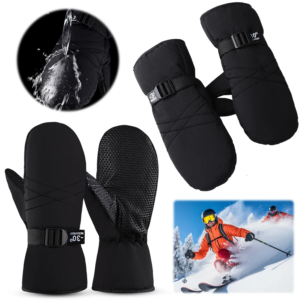 Ski Mittens Waterproof Snow Gloves Thermal Cycling Gloves Snowboard Gloves Cold Weather Gloves for Men and Women