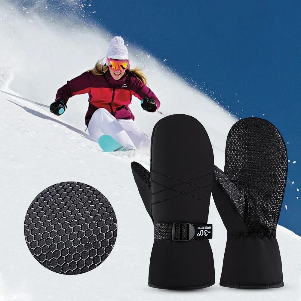 Ski Mittens Waterproof Snow Gloves Thermal Cycling Gloves Snowboard Gloves Cold Weather Gloves for Men and Women