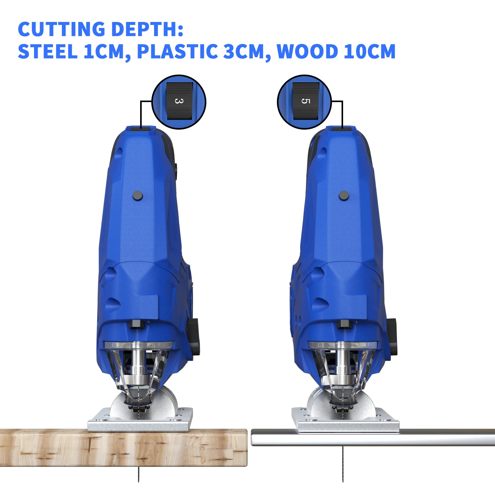 1500W Electric Jigsaw, 6 Speeds, Laser Guide, LED Light, Electric Saw to Cut Wood Wood Cutter Jigsaw,Wood,Steel,Plastic Cutting