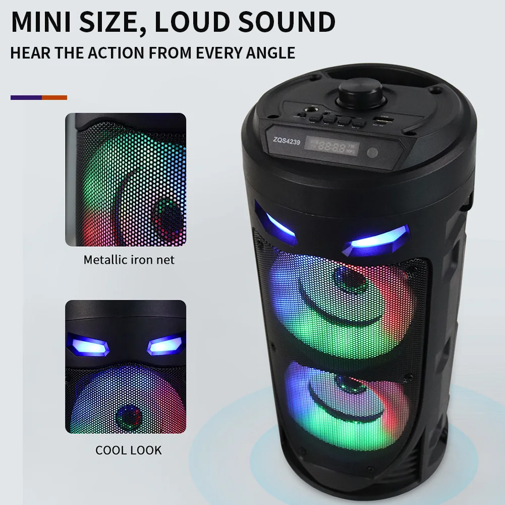 Wireless Subwoofer HiFi Boombox 25W Portable Bluetooth Speaker Family Karaoke Party Big Power Stereo Speaker For Outdoor Camping