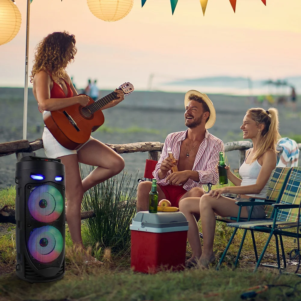 Wireless Subwoofer HiFi Boombox 25W Portable Bluetooth Speaker Family Karaoke Party Big Power Stereo Speaker For Outdoor Camping