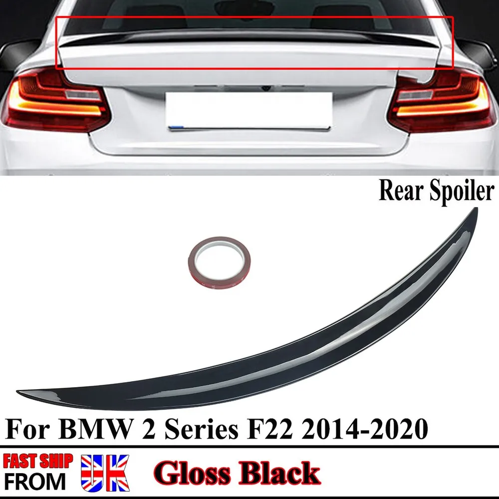 For BMW 2 Series F22 Tail Spoilers Lip F87 218d 220d 230i M2 2014-2020 Coupe Gloss Black Rear Trunk Boot Lip Spoiler MP Style