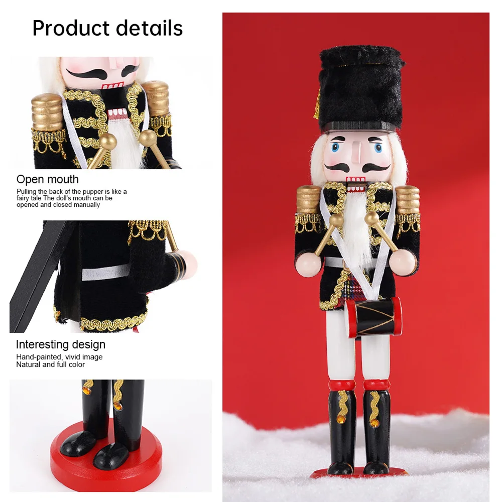 30cm Nutcracker Soldier Puppet Christmas Ornament Creative Doll Home Office Desktop Decoration Children's Gift