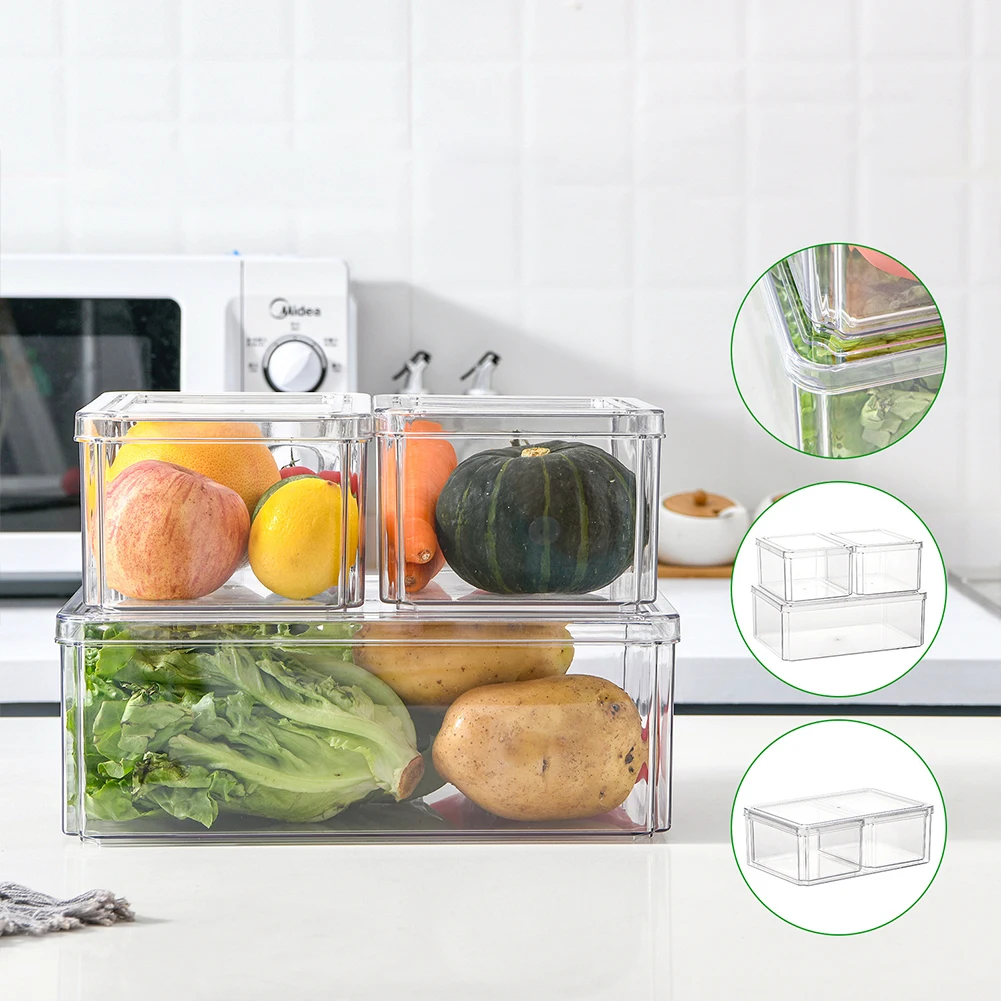 【Breeins】Set of 3 Transparent Food Storage Containers