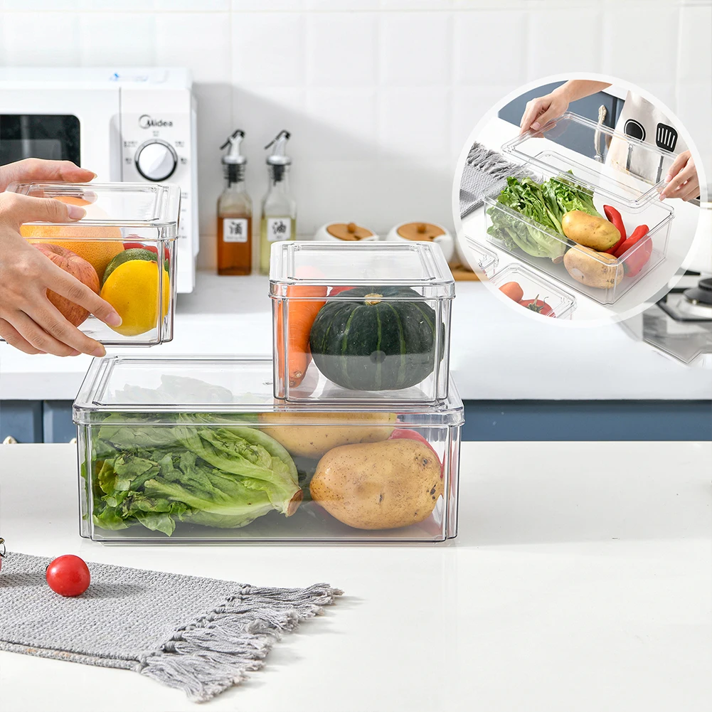 【Breeins】Set of 3 Transparent Food Storage Containers