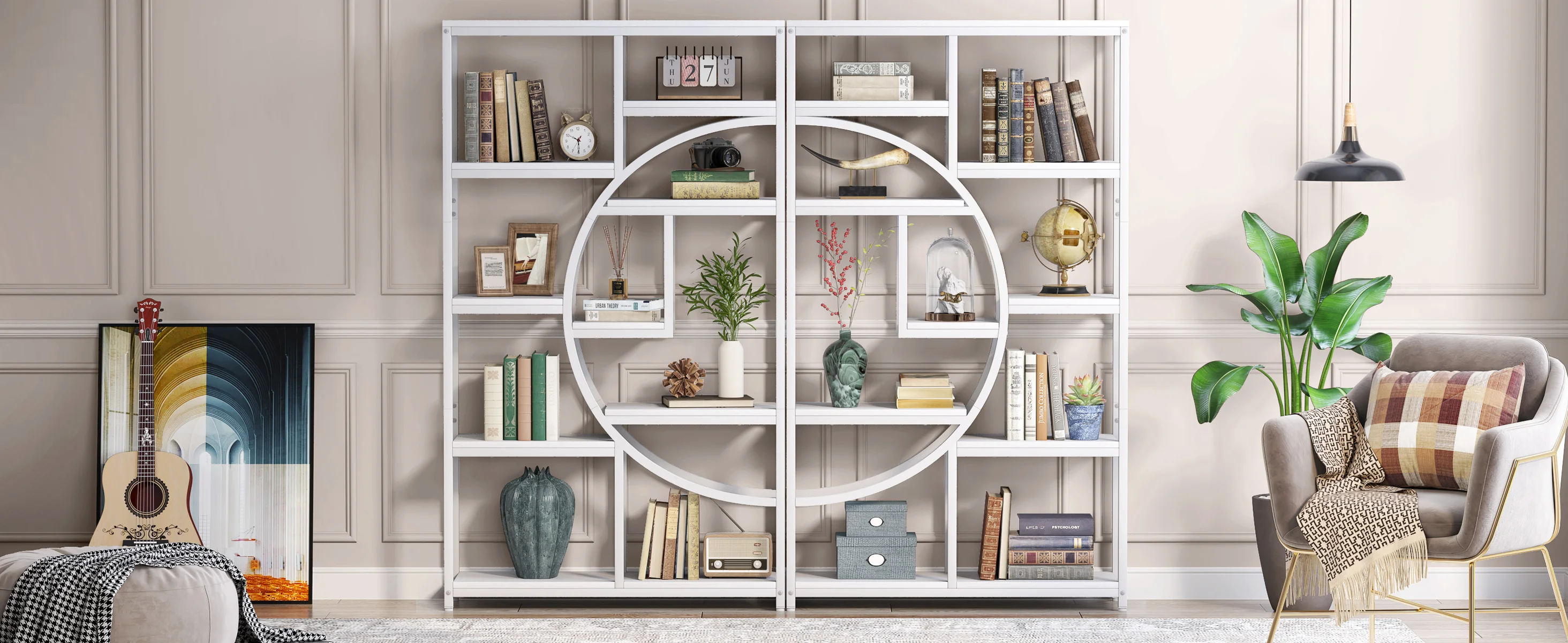 Tribesigns Bookshelf, Industrial 5 Tier Etagere Bookcase, Freestanding Tall Bookshelves Display Shelf Storage Organizer